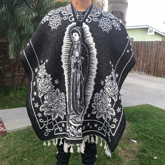 Virgen Guadalupe Jorongo Poncho Gaban Cape unisex - Picture 3 of 4
